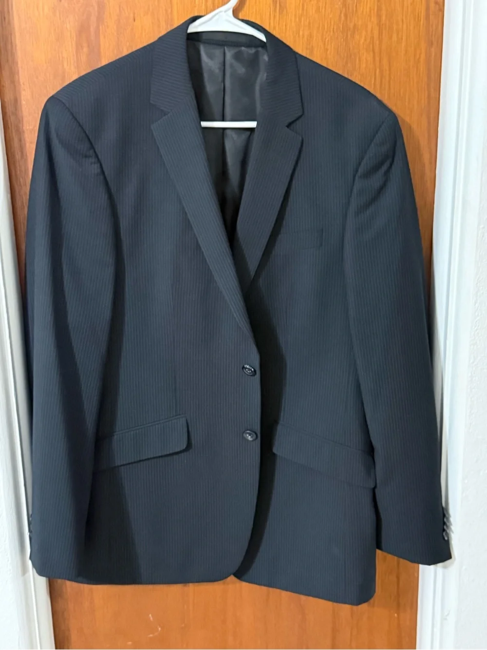 Kenneth Cole Men's Black Pinstripe Suit Jacket